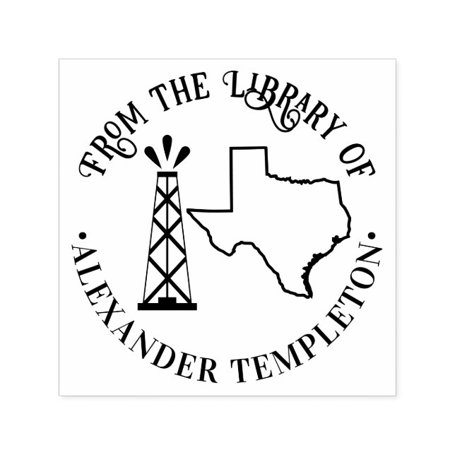 Tampon Auto-encreur Carte du Texas en contour Bibliothèque de puits de (Design)