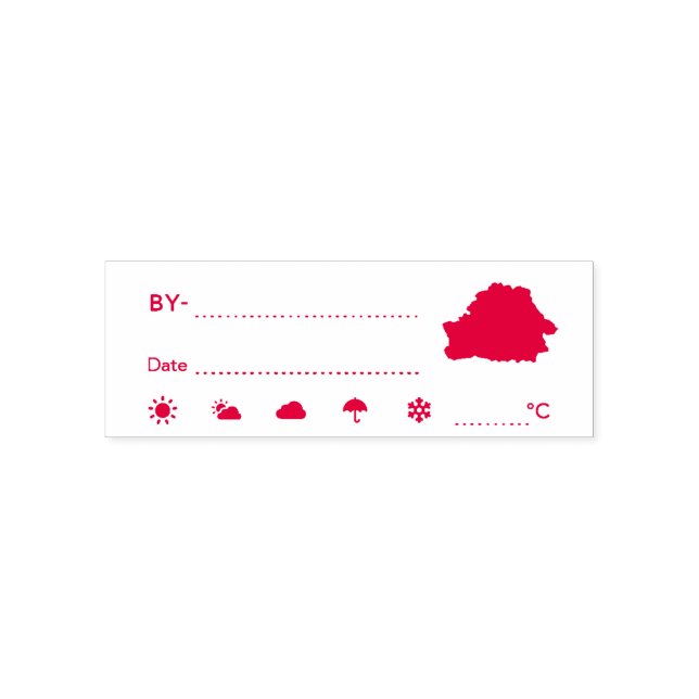 Tampon Auto-encreur Carte postale de la Biélorussie Date météo (Design)