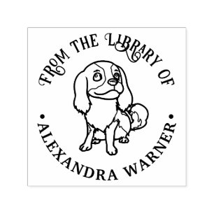 Tampon Auto-encreur Cavalier King Charles Spaniel Chien #2 Livre de bi