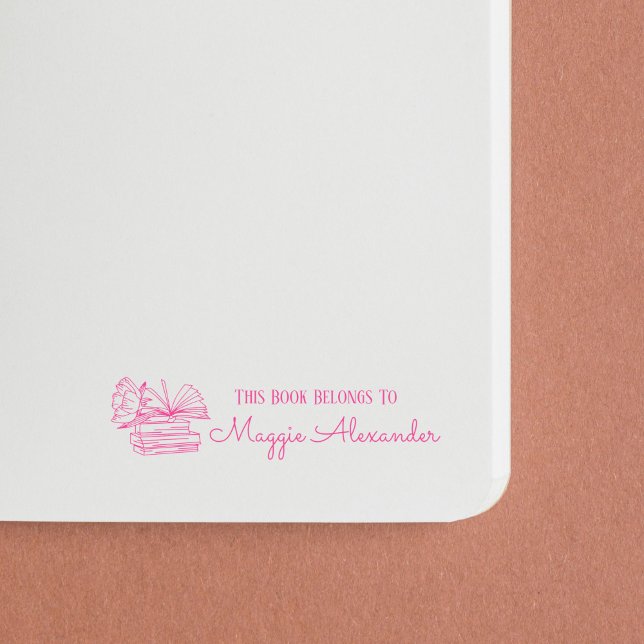 Tampon Auto-encreur Ce Livre Appartient À Nommer Plaque (Créateur téléchargé)