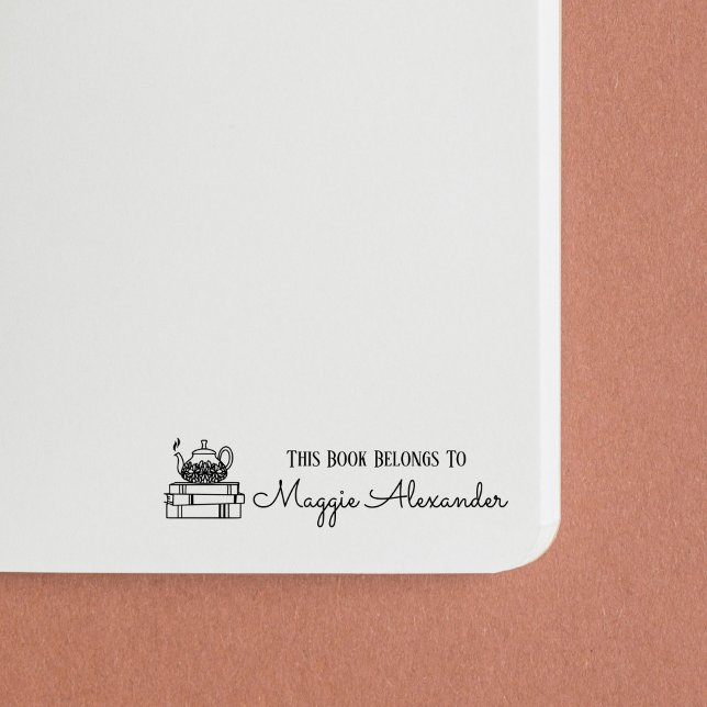 Tampon Auto-encreur Ce Livre Appartient À Nommer Plaque (Créateur téléchargé)