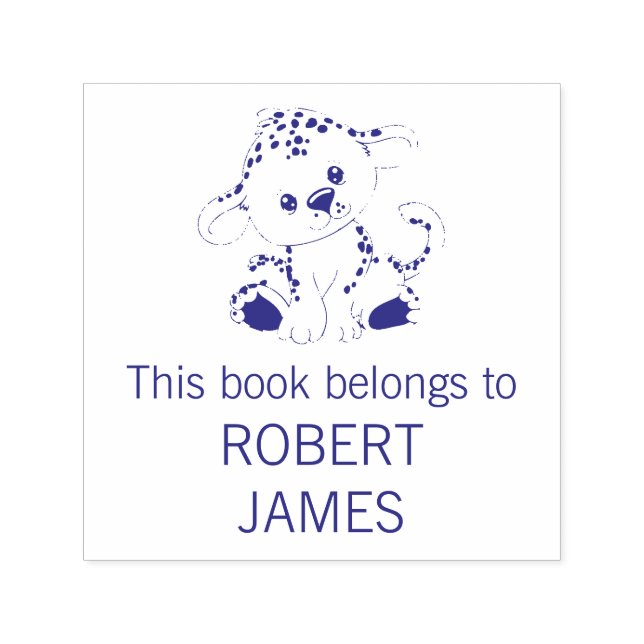 Tampon Auto-encreur Ce Livre Appartient À Un Cute Leopard Personnalisé (Design)