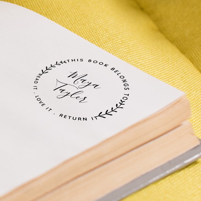 Tampon Auto-encreur Ce Livre Appartient À Un Script De Verdure (This Book Belongs To Greenery Script Self-inking Stamp)