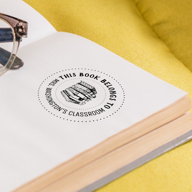Tampon Auto-encreur Ce livre fait partie de personnalisation (This Book Belongs Personalized Self-inking Stamp)