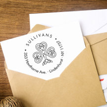 Celtic Knot Shamrock Adresse de retour de famille