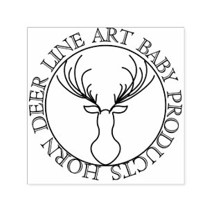 Tampon Auto-encreur Cercle Frame Cute Horn Deer