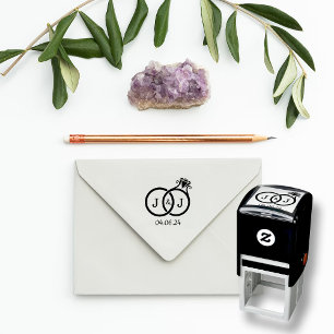 Tampon Auto-encreur Cercles Mariages Monogrammes Chics