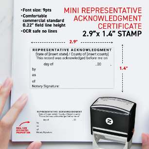 Tampon Auto-encreur Certificat d'accusé de réception de représentant n