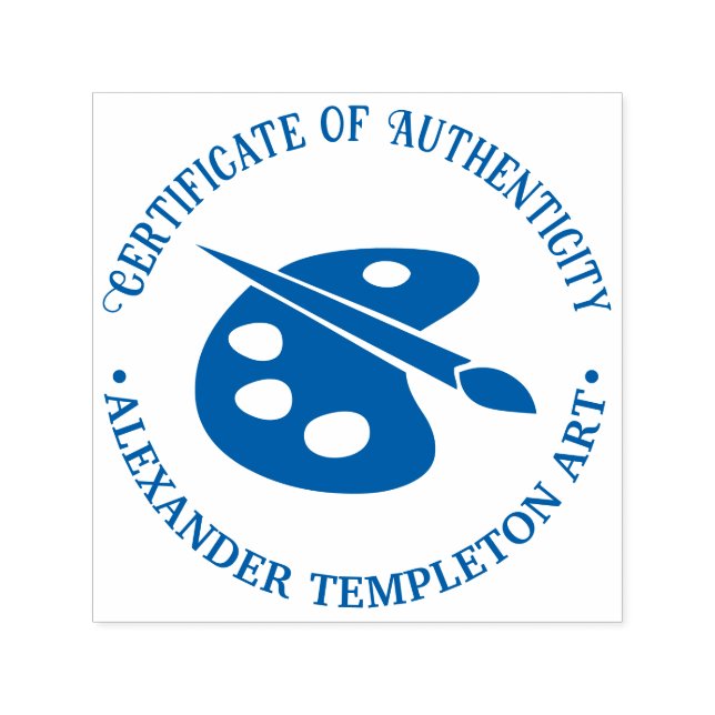 Tampon Auto-encreur Certificat d'authenticité de la palette de l'artis (Design)