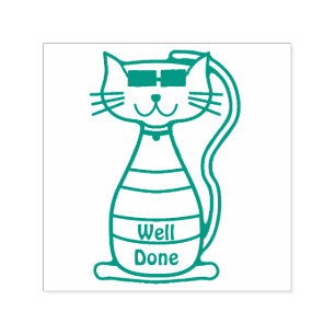 Tampon Auto-encreur Chat cool mignon Timbre enseignant bien fait