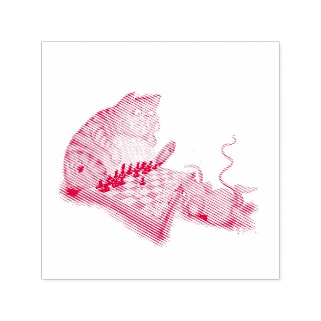 Tampon Auto-encreur Chat et souris Jouer aux échecs Dessin drôle (Design)