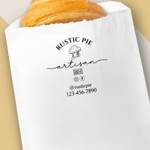 Tampon Auto-encreur Chef Artiste Casquette Nom commercial Boulangerie