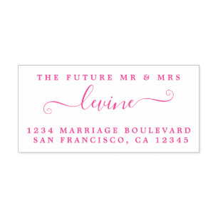 Tampon Auto-encreur Chic Script Future M. Mme Mariage Adresse de retou