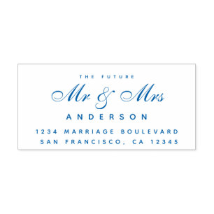 Tampon Auto-encreur Chic Script Future M. Mme Mariage Adresse de retou