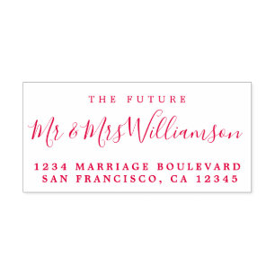 Tampon Auto-encreur Chic Script Future M. Mme Mariage Adresse de retou