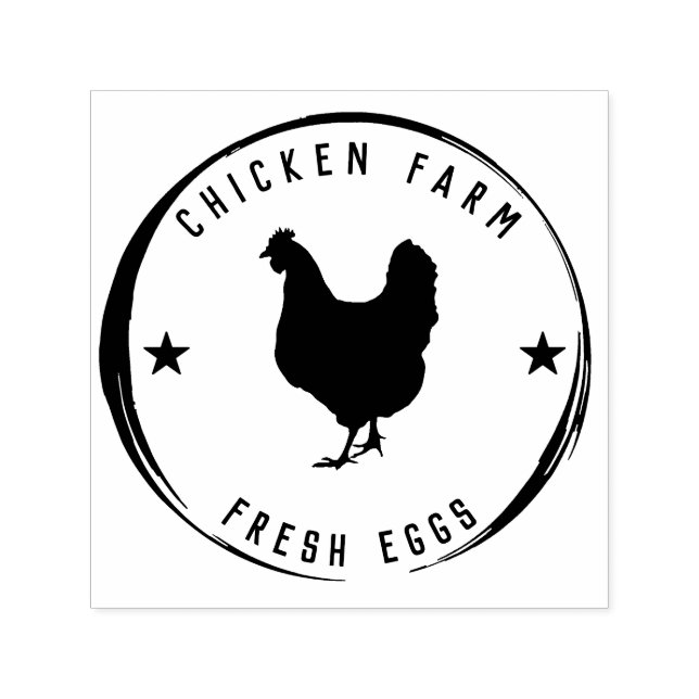 Tampon Auto-encreur Chicken Farm Oeufs Frais Pays Hen Self-inking St (Design)