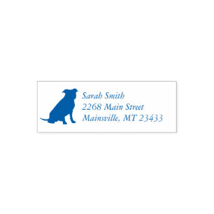 Tampon Auto-encreur Chien Baby shower Pit Pitbull Blue Boy