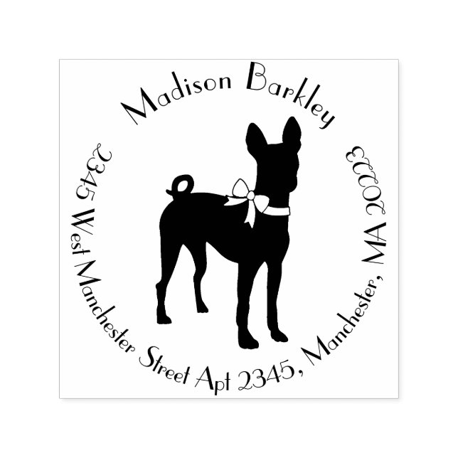 Tampon Auto-encreur Chien Basenji Chien Chien Puppy (Design)
