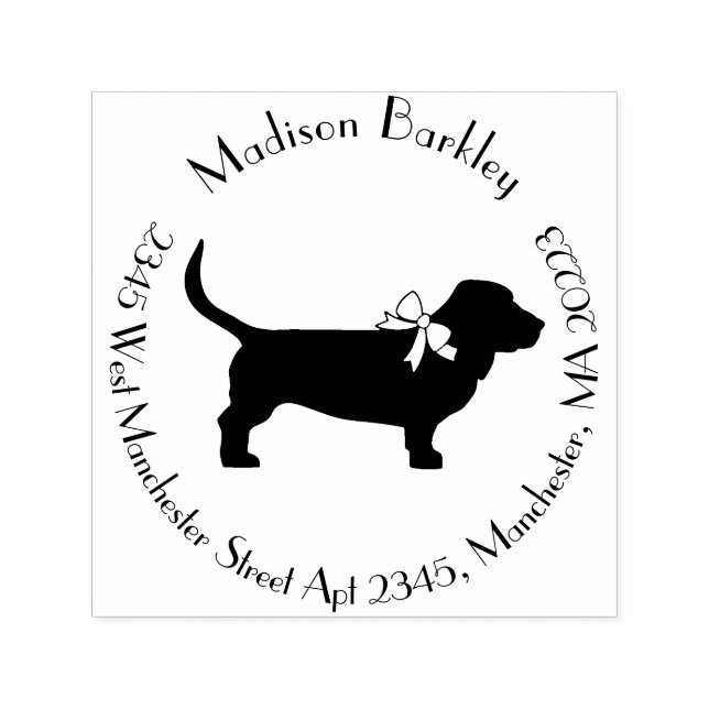 Tampon Auto-encreur Chien de Basset Hound Puppy (Design)