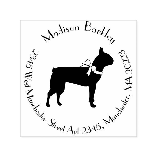 Tampon Auto-encreur Chien de Boston Terrier Puppy (Design)