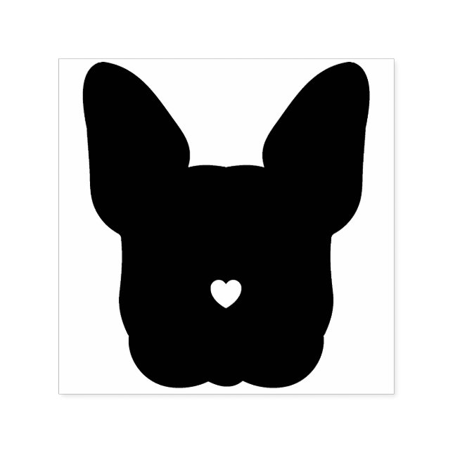 Tampon Auto-encreur Chien noir visage Chien français (Design)