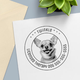Tampon Auto-encreur Chihuahua Chien animal de compagnie photo Round