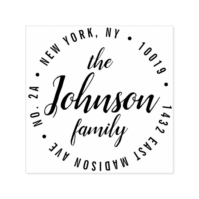 Tampon Auto-encreur Circle retour adresse auto-encre timbre tendance (Design)