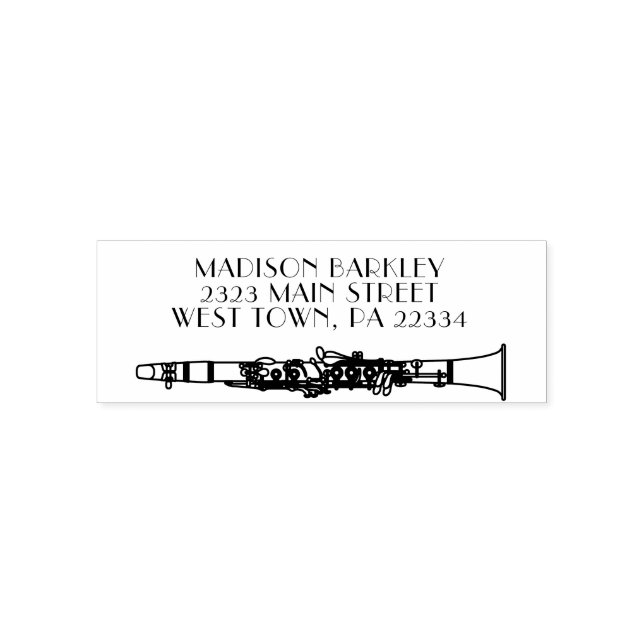 Tampon Auto-encreur Clarinet Music Teacher Band Musicien (Design)