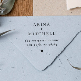 Tampon Auto-encreur Classic Mariage Names & Chic Heart Return Address
