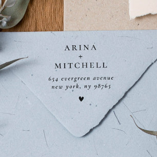 Tampon Auto-encreur Classic Mariage Names & Chic Heart Return Address