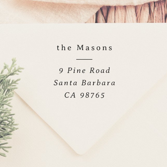 Tampon Auto-encreur Classic Serif Typographie Élégante Adresse de reto (Créateur téléchargé)