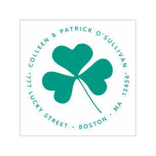 Tampon Auto-encreur Clover Floral Shamrock vert irlandais