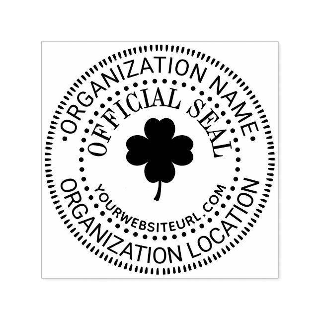 Tampon Auto-encreur Clover Générique Personnalisé Nom officiel du scea (Design)