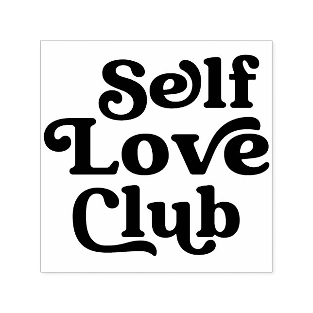 Tampon Auto-encreur Club d'amour minimal noir blanc (Design)