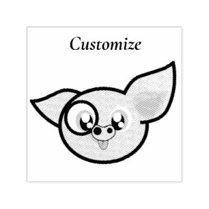 Tampon Auto-encreur Cochon Drôle Sourire Thunder_Cove
