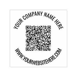 Tampon Auto-encreur Code QR et texte personnalisé Timbre arrondi perso