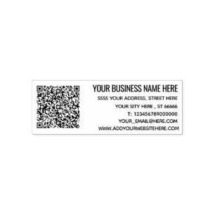 Tampon Auto-encreur Code QR personnalisé Nom d'adresse professionnelle