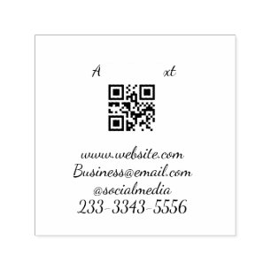 Tampon Auto-encreur code QR personnalisé simple ajouter votre nom text