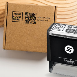 Tampon Auto-encreur Code QR professionnel moderne Logo d'entreprise pe