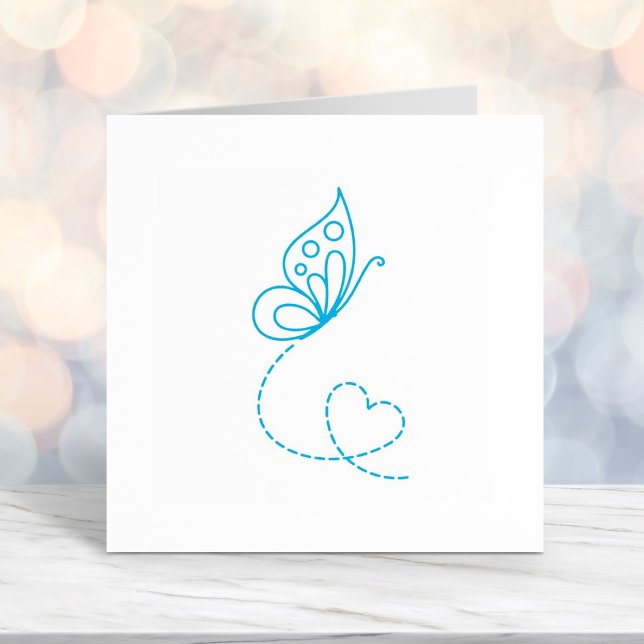 Tampon Auto-encreur Coeur papillon (Créateur téléchargé)