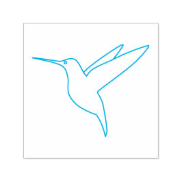 Tampon Auto-encreur Colibri d'art de ligne minimale