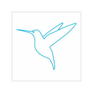 Tampon Auto-encreur Colibri d'art de ligne minimale