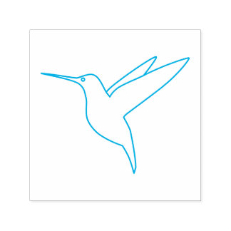 Tampon Auto-encreur Colibri d'art de ligne minimale