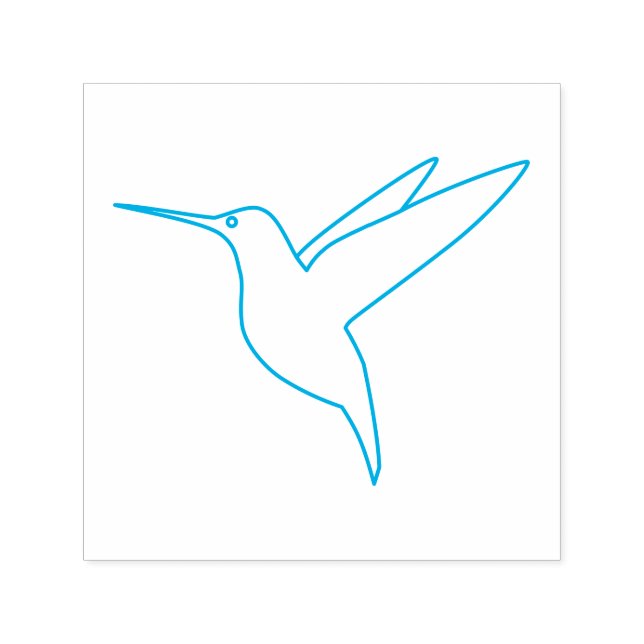 Tampon Auto-encreur Colibri d'art de ligne minimale (Design)
