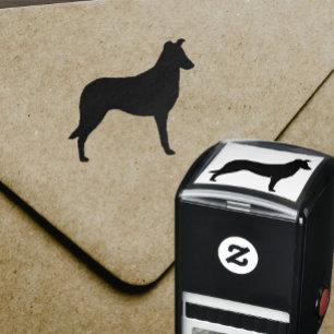Tampon Auto-encreur Collie Chien race lisse Silhouette Timbre en caout