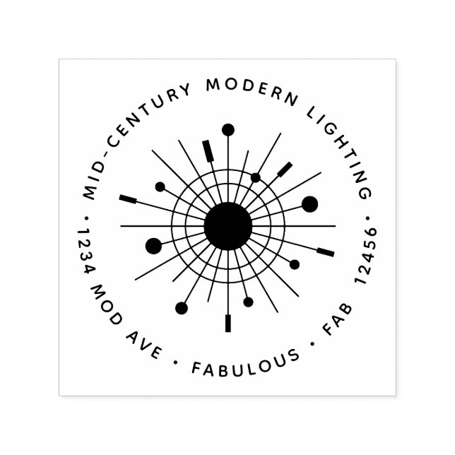 Tampon Auto-encreur Compagnie Moderne Du Milieu Du Siècle Avec Logo (Design)