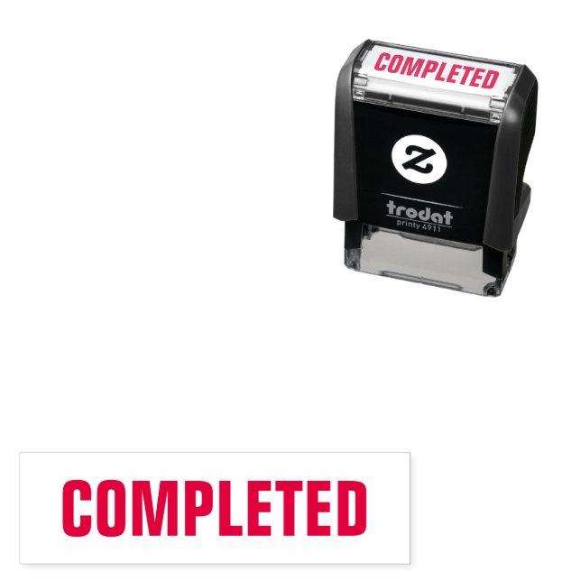 Tampon Auto-encreur COMPLETED in All Caps Text Template (En situation)