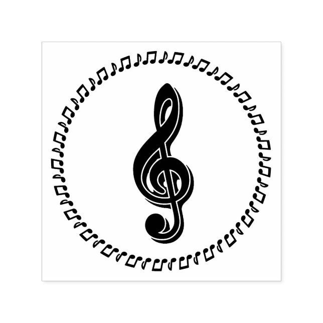 Tampon Auto-encreur Conception de notes de musique Treble Clef (Design)