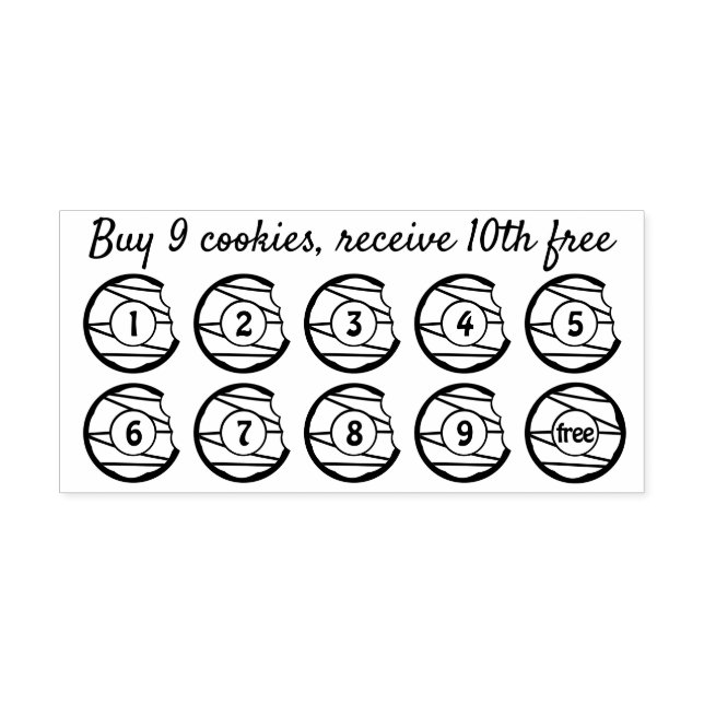 Tampon Auto-encreur Cookies Donuts Pâtisseries Punch Boulangerie Fidél (Design)
