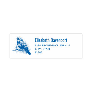 Tampon Auto-encreur Corbeau sur une adresse d'illustration de branche